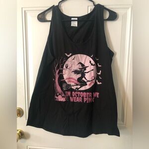 Halloween Breast Cancer Awareness witchy women’s size XL Tank Top